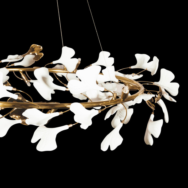 Подвесная люстра Fleur, золото, белый, 190 мм - Moonzana