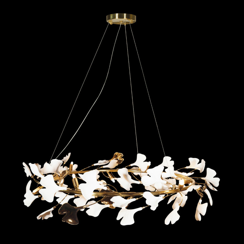 Подвесная люстра Fleur, золото, белый, 190 мм - Moonzana
