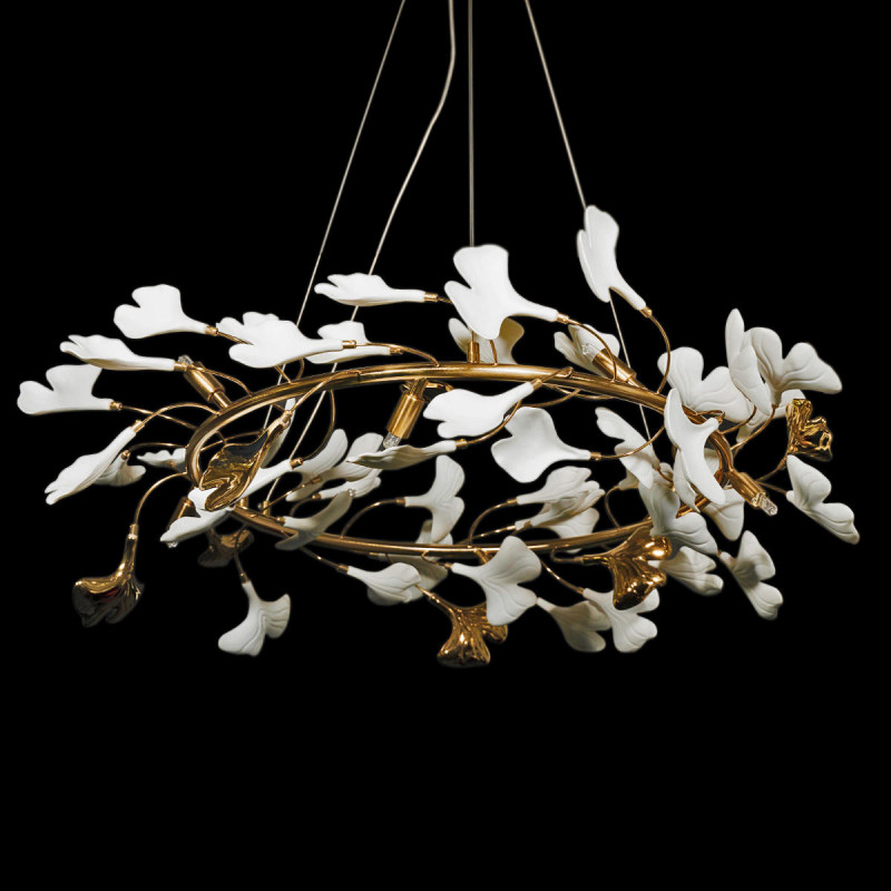 Подвесная люстра Fleur, золото, белый, 190 мм - Moonzana