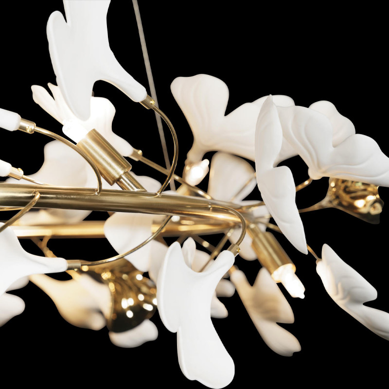 Подвесная люстра Fleur, золото, белый, 190 мм - Moonzana