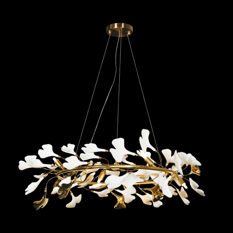 Подвесная люстра Fleur, золото, белый, 190 мм - Moonzana
