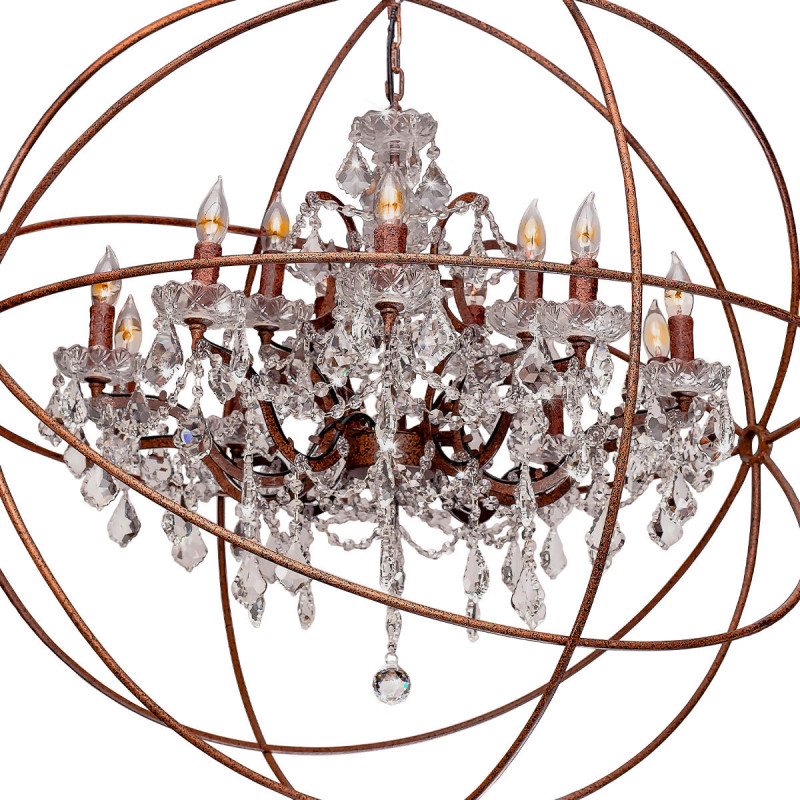Подвесная люстра Foucaults orb crystal, коричневый, 1000 мм - Moonzana