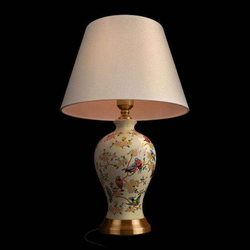 Настольная лампа Gladiole, белый, бронза, 530 мм - Moonzana