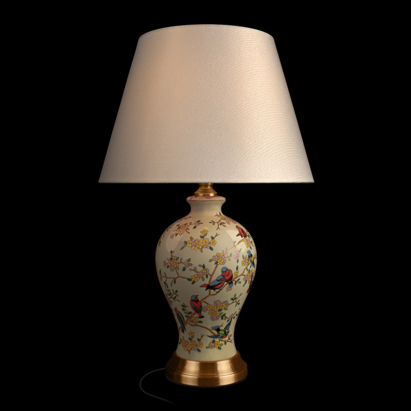 Настольная лампа Gladiole, белый, бронза, 530 мм - Moonzana