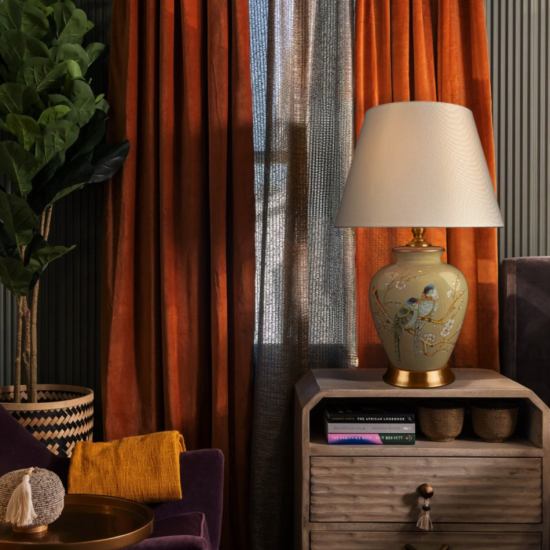 Настольная лампа Magnolia, бежевый, бронза, 530 мм - Moonzana