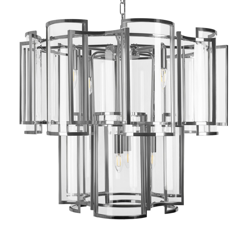 Подвесной светильник Reflection, никель, прозрачный, 730 мм - Moonzana