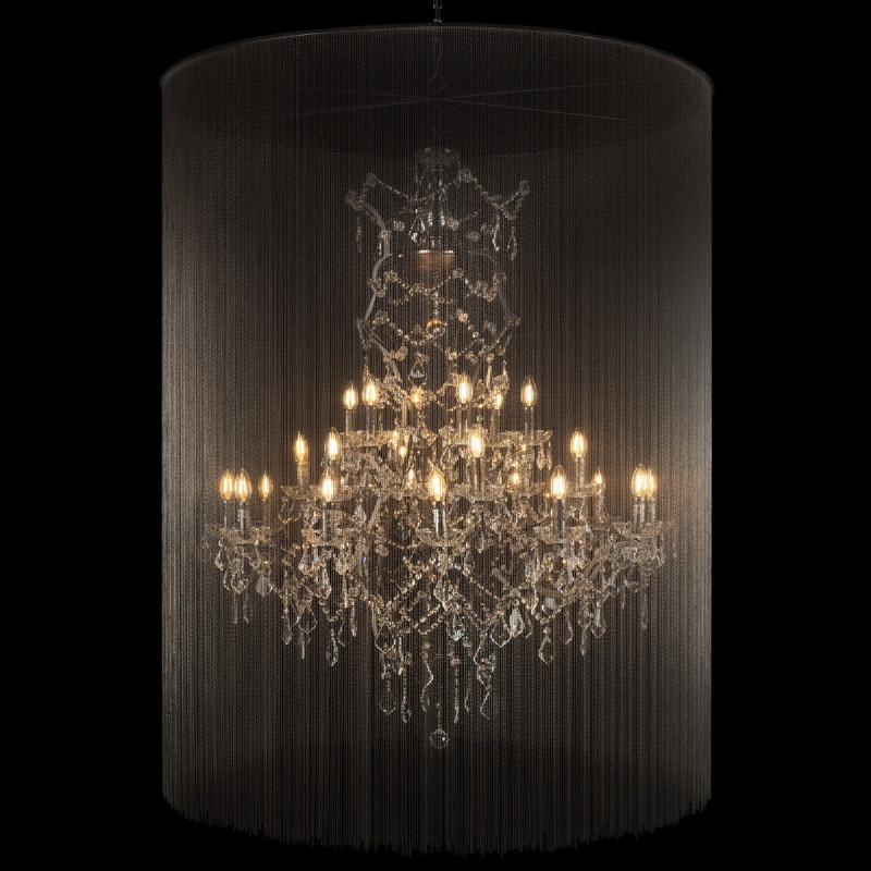 Подвесная люстра Vaille Crystal, графит, 1200 мм - Moonzana