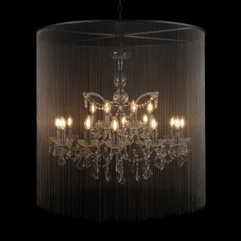 Подвесная люстра Vaille Crystal, графит, 960 мм - Moonzana
