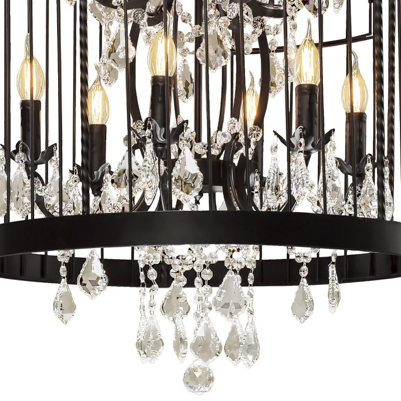 Подвесная люстра Vintage birdcage, черный, 900 мм - Moonzana