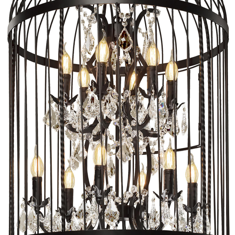 Подвесная люстра Vintage birdcage, черный, 900 мм - Moonzana