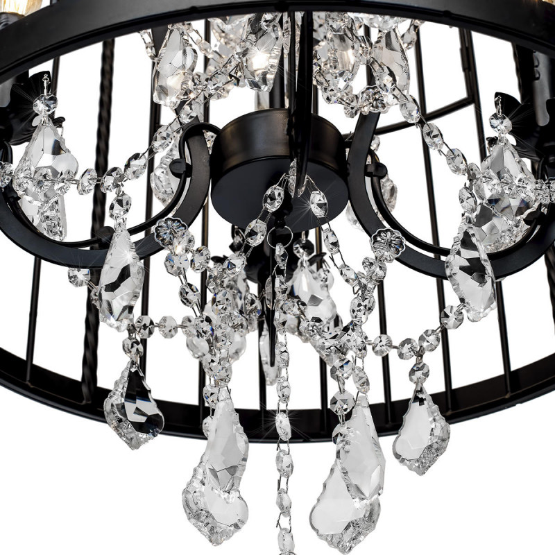 Подвесная люстра Vintage birdcage, черный, 750 мм - Moonzana