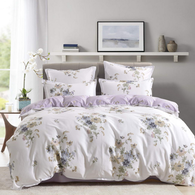 Олби (фиолет) КПБ сатин Евро 4н, фиолетовый (Евро-5584) - Moonzana