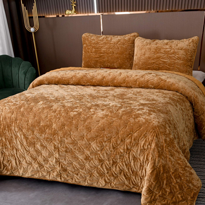 Алира (горчичный) Покрывало 240x260, 240х260 см 50х70 см - Moonzana