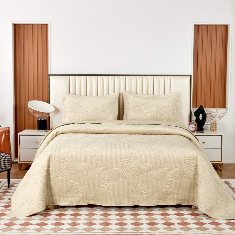 Бенита (крем) Покрывало 240x260, кремовый, 240х260 см 50х70 см - Moonzana