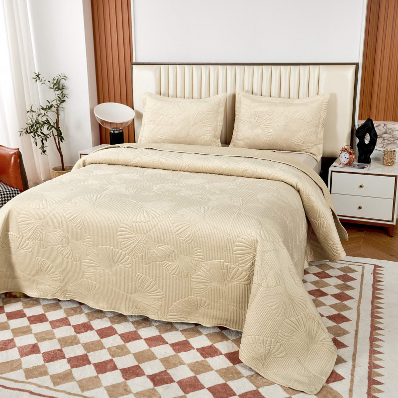 Бенита (крем) Покрывало 160х220, кремовый, 160х220 см 50х70 см - Moonzana
