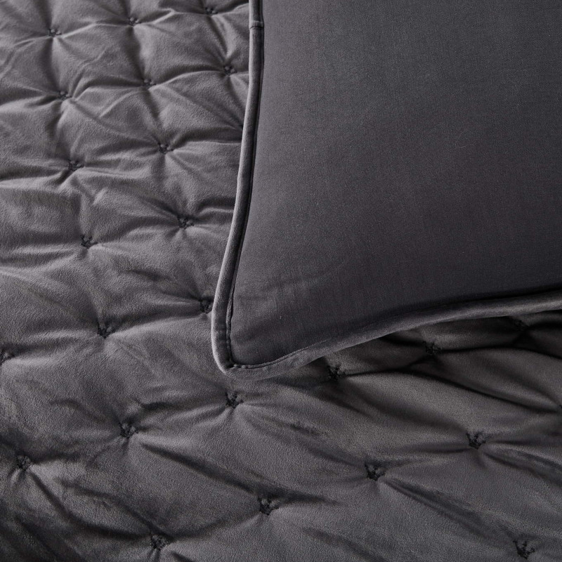 Лея (антрацит) Покрывало 240x260, 240х260 см 50х70 см - Moonzana