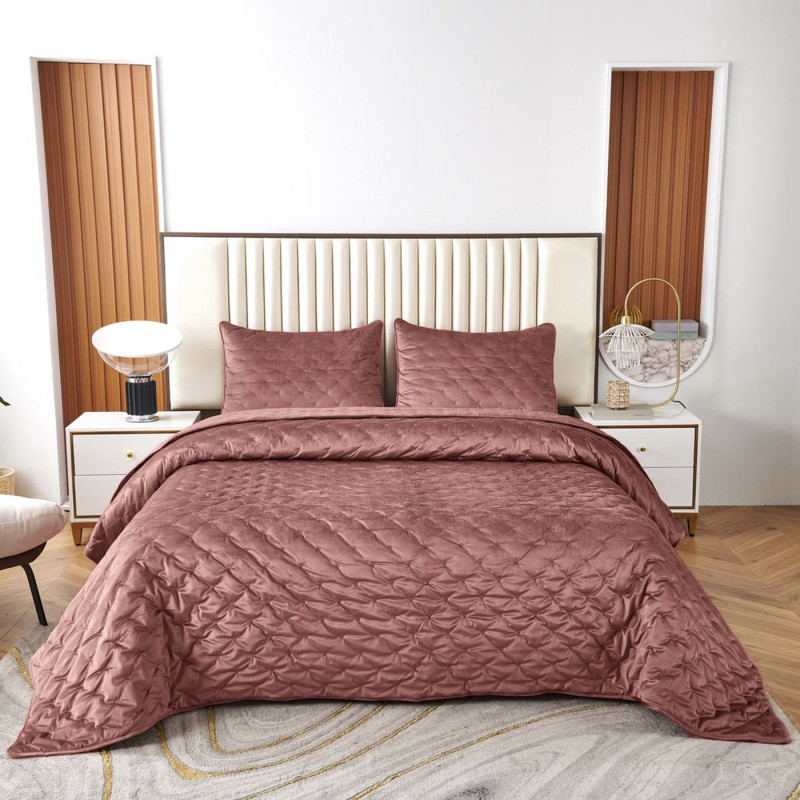 Лея (марсала) Покрывало 240x260, красный, 240х260 см 50х70 см - Moonzana