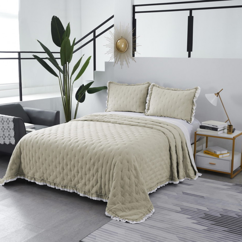 Элизабет №15 Покрывало 230х250, зелёный, 230х250 см 50х70 см - Moonzana
