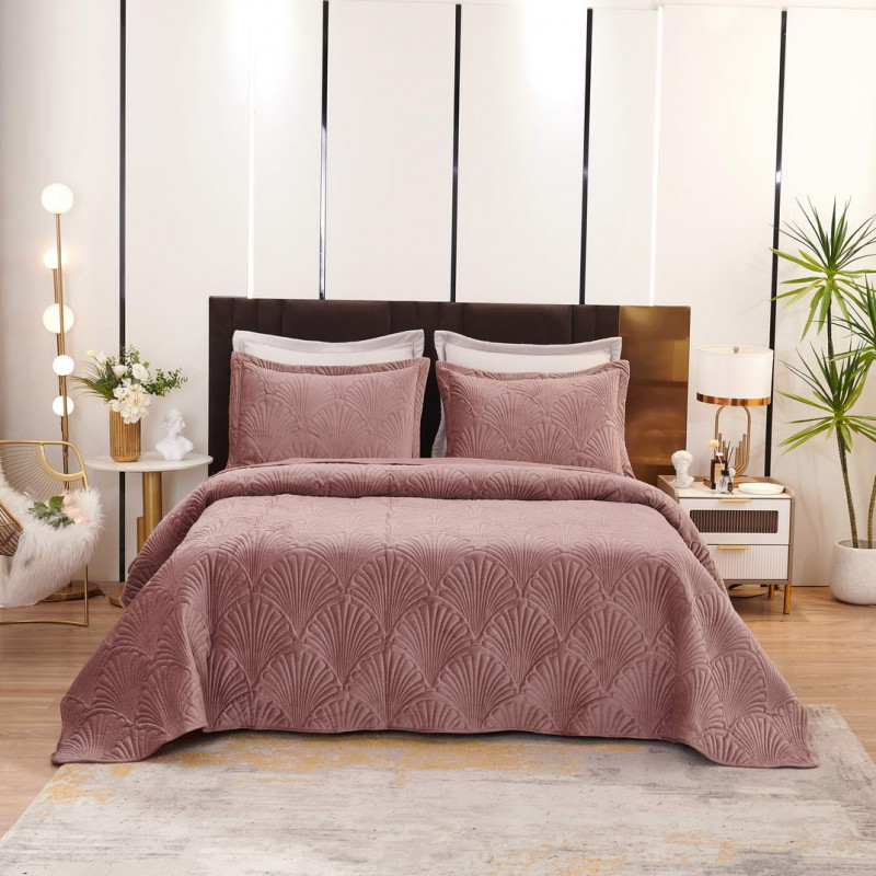 Ариэль (чайная роза) Покрывало 240x280, розовый, 240х280 см 50х70 см - Moonzana