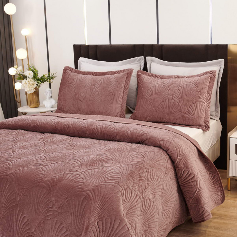 Ариэль (чайная роза) Покрывало 240x260, розовый, 240х260 см 50х70 см - Moonzana