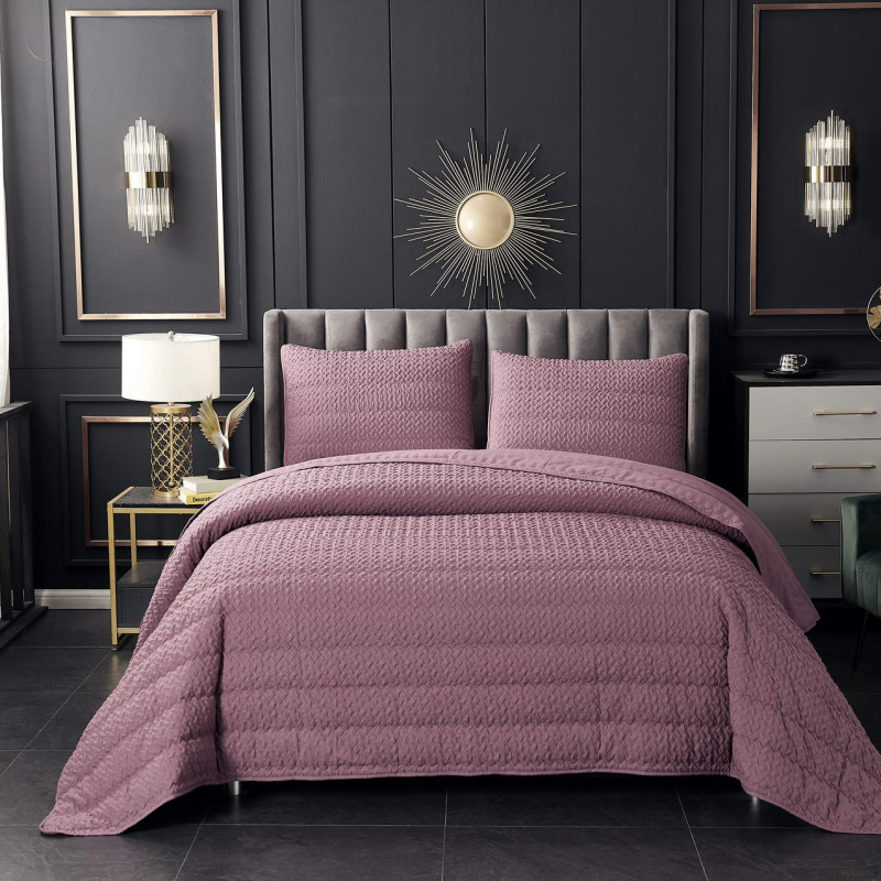 Ирма (пепел роза) Покрывало 160х220, розовый, 160х220 см 50х70 см - Moonzana