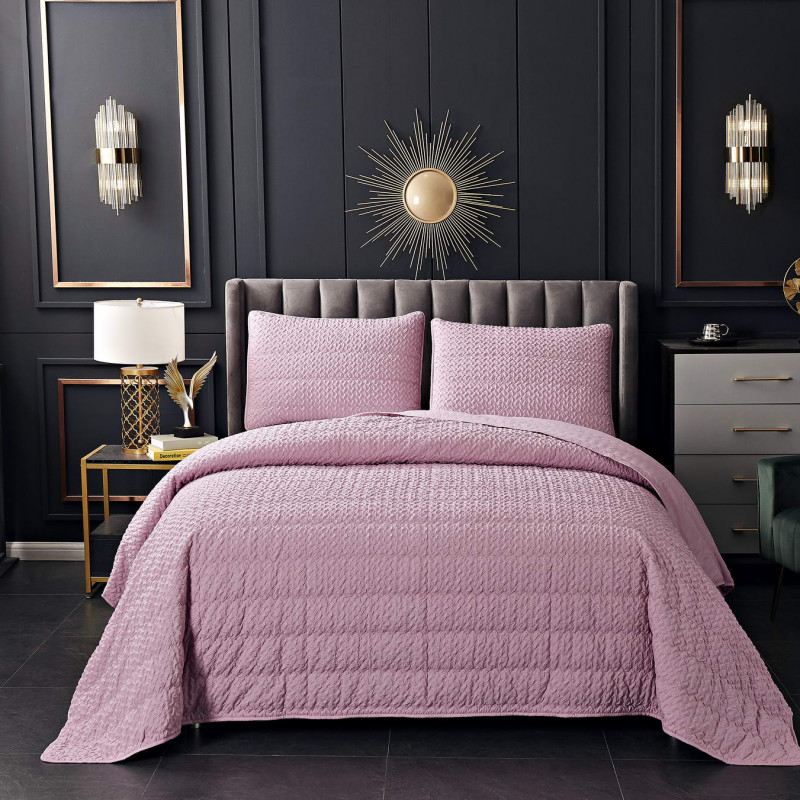 Ирма (пудра) Покрывало 160х220, розовый, 160х220 см 50х70 см - Moonzana